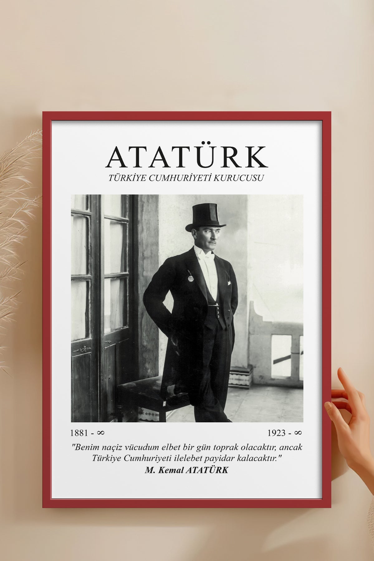 HOMEPACK Ahşap Çerçeveli Tablo Çerçeveli Poster Sanatsal Modern Duvar Dekoru ATA-02