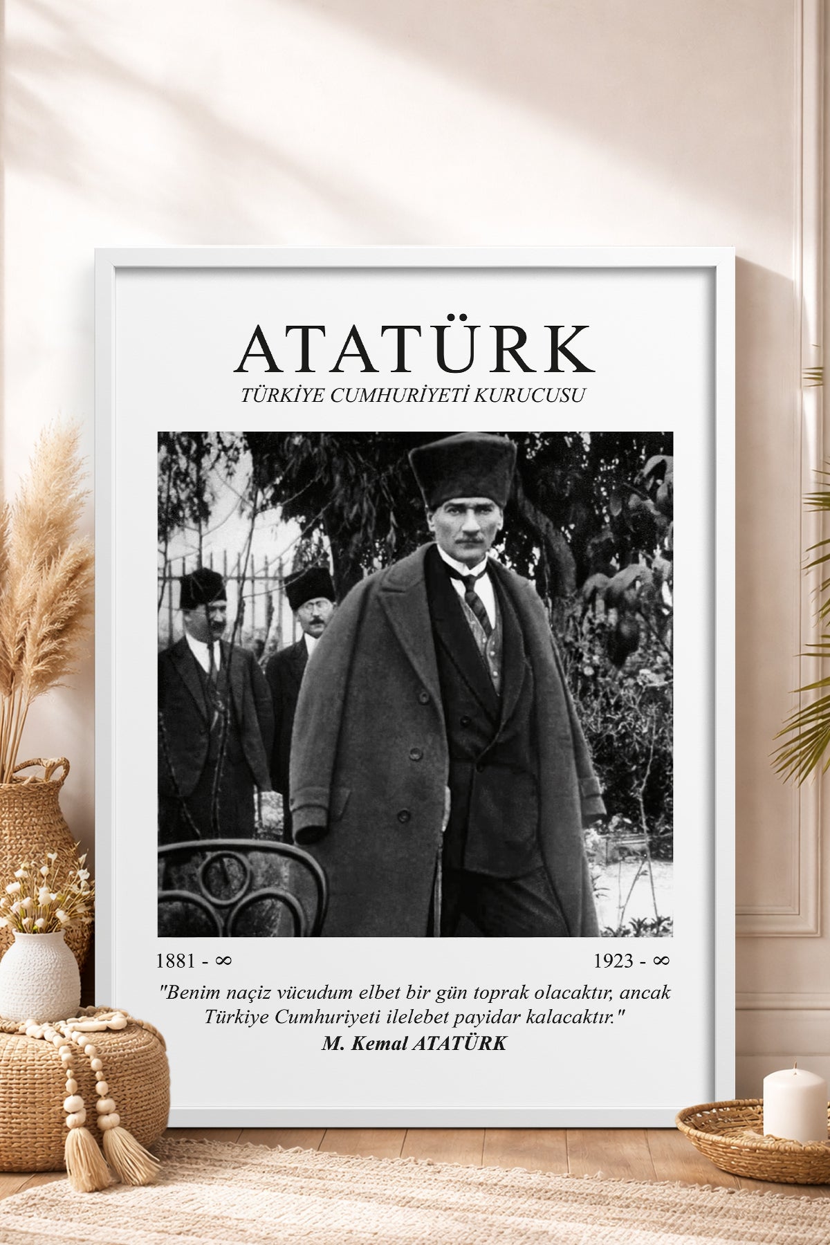 HOMEPACK Ahşap Çerçeveli Tablo Çerçeveli Poster Sanatsal Modern Duvar Dekoru ATA-05
