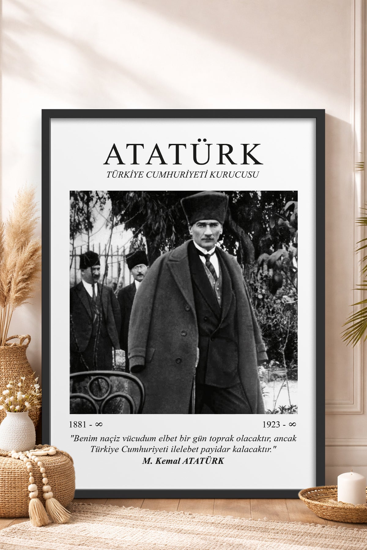 HOMEPACK Ahşap Çerçeveli Tablo Çerçeveli Poster Sanatsal Modern Duvar Dekoru ATA-05