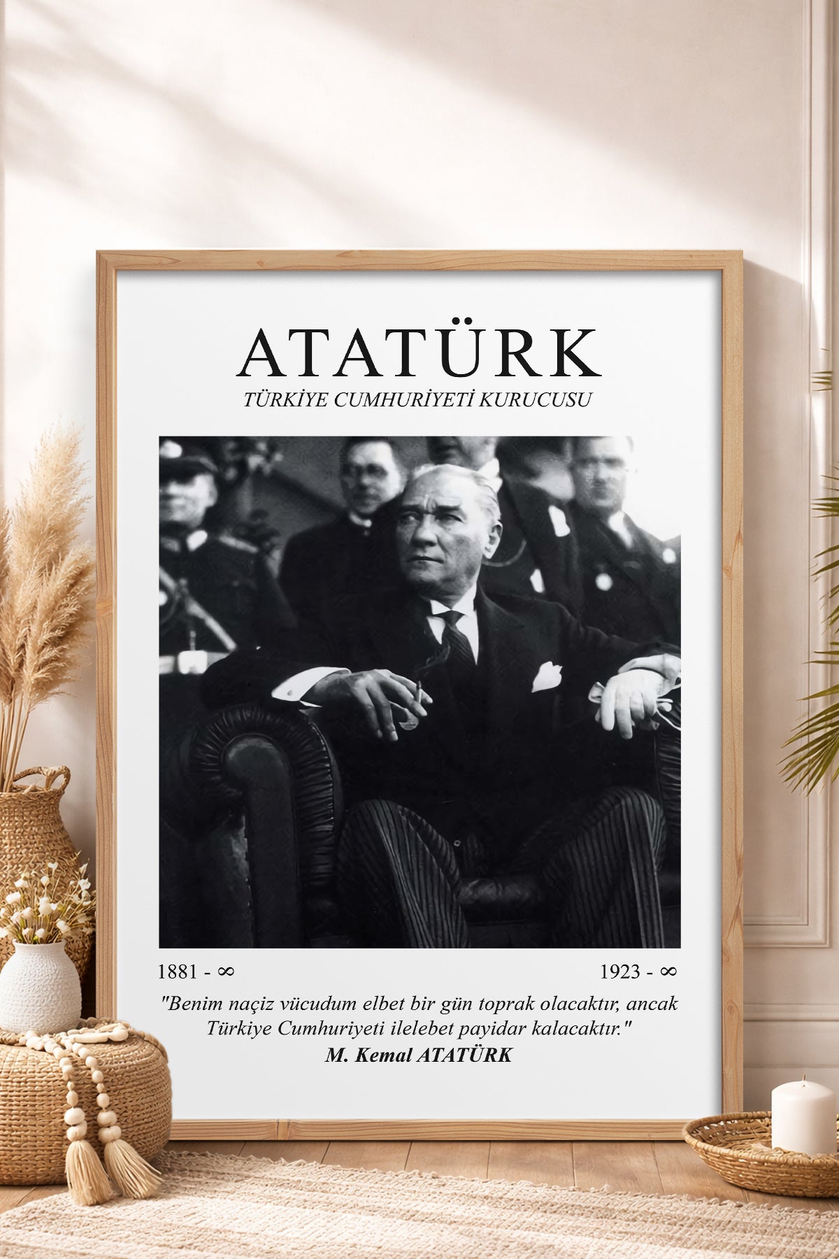 HOMEPACK Ahşap Çerçeveli Tablo Çerçeveli Poster Sanatsal Modern Duvar Dekoru ATA-06
