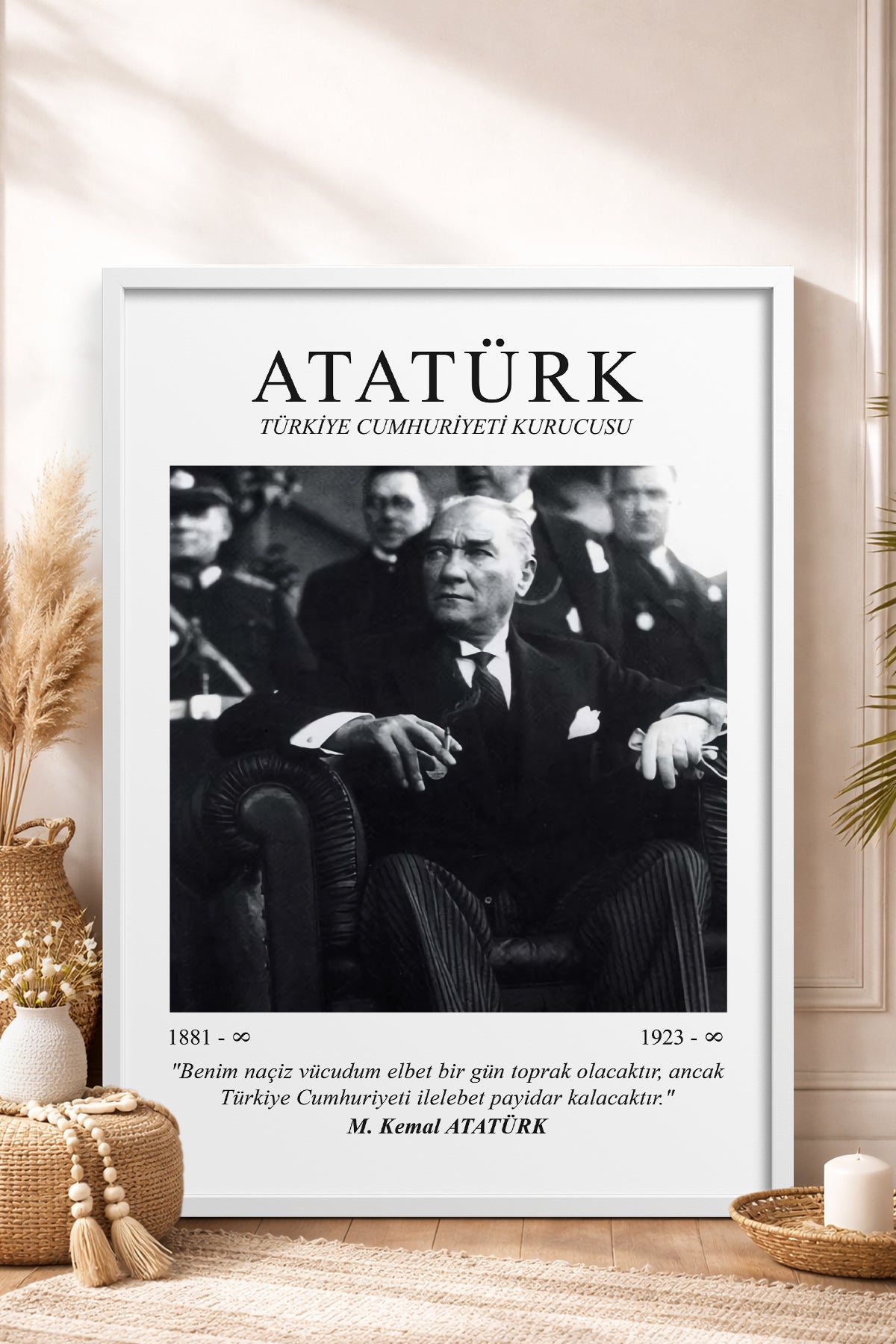 HOMEPACK Ahşap Çerçeveli Tablo Çerçeveli Poster Sanatsal Modern Duvar Dekoru ATA-06