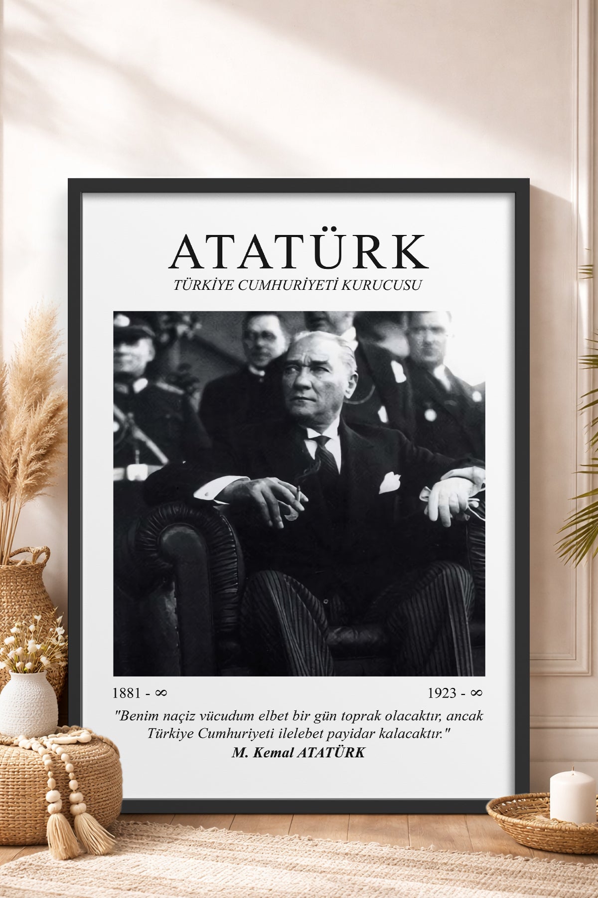 HOMEPACK Ahşap Çerçeveli Tablo Çerçeveli Poster Sanatsal Modern Duvar Dekoru ATA-06