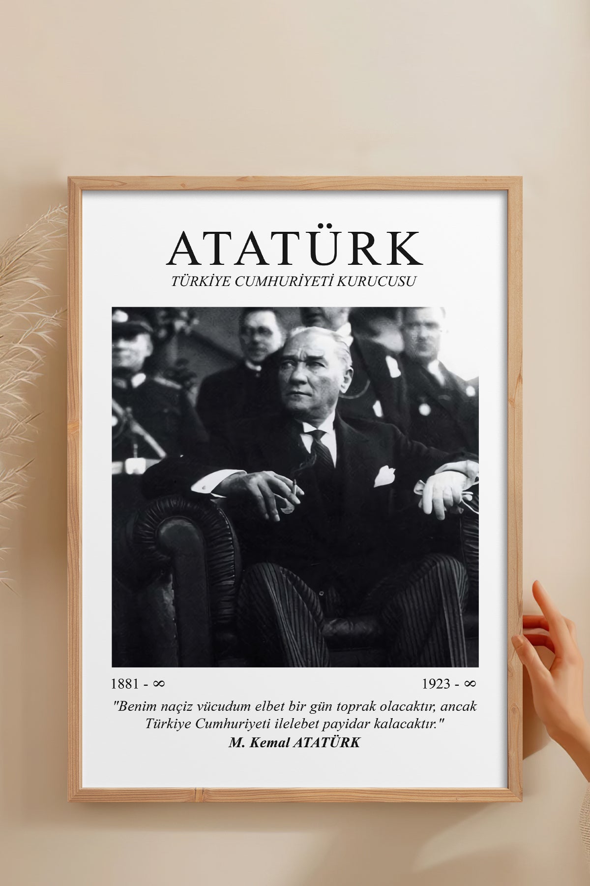 HOMEPACK Ahşap Çerçeveli Tablo Çerçeveli Poster Sanatsal Modern Duvar Dekoru ATA-06
