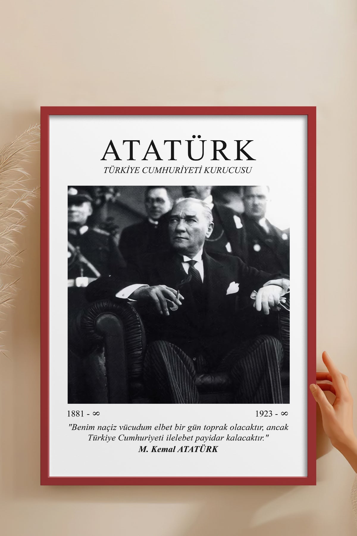 HOMEPACK Ahşap Çerçeveli Tablo Çerçeveli Poster Sanatsal Modern Duvar Dekoru ATA-06