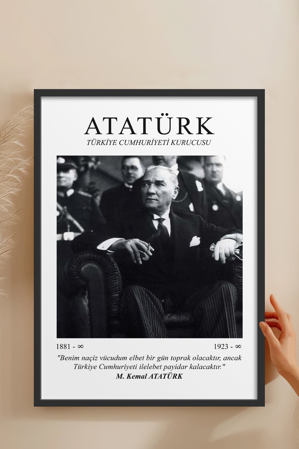 HOMEPACK Ahşap Çerçeveli Tablo Çerçeveli Poster Sanatsal Modern Duvar Dekoru ATA-06