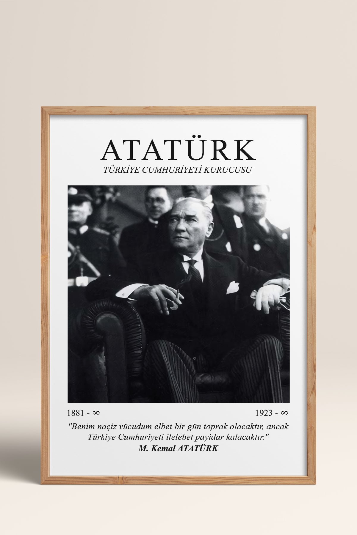 HOMEPACK Ahşap Çerçeveli Tablo Çerçeveli Poster Sanatsal Modern Duvar Dekoru ATA-06