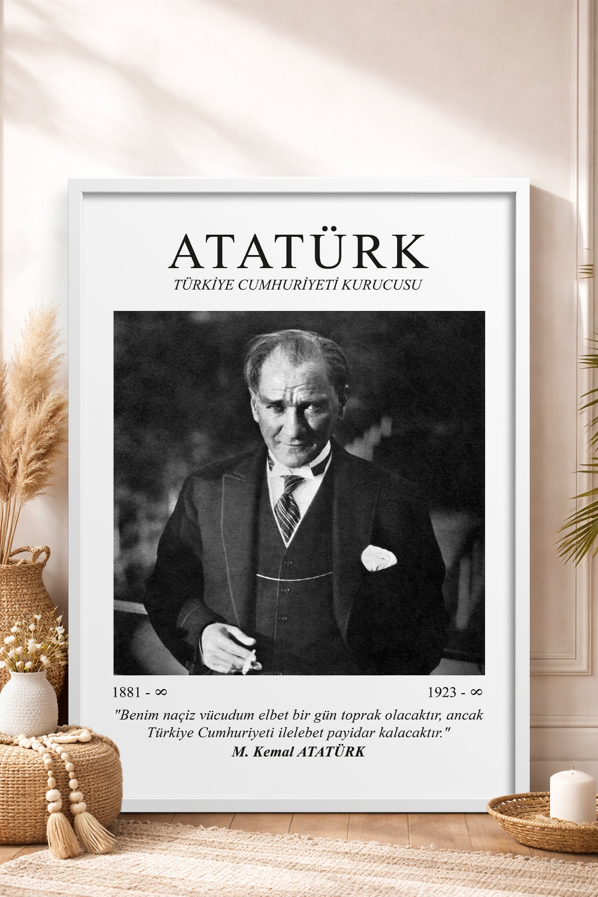 HOMEPACK Ahşap Çerçeveli Tablo Çerçeveli Poster Sanatsal Modern Duvar Dekoru ATA-07