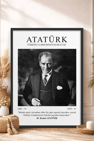 HOMEPACK Ahşap Çerçeveli Tablo Çerçeveli Poster Sanatsal Modern Duvar Dekoru ATA-07