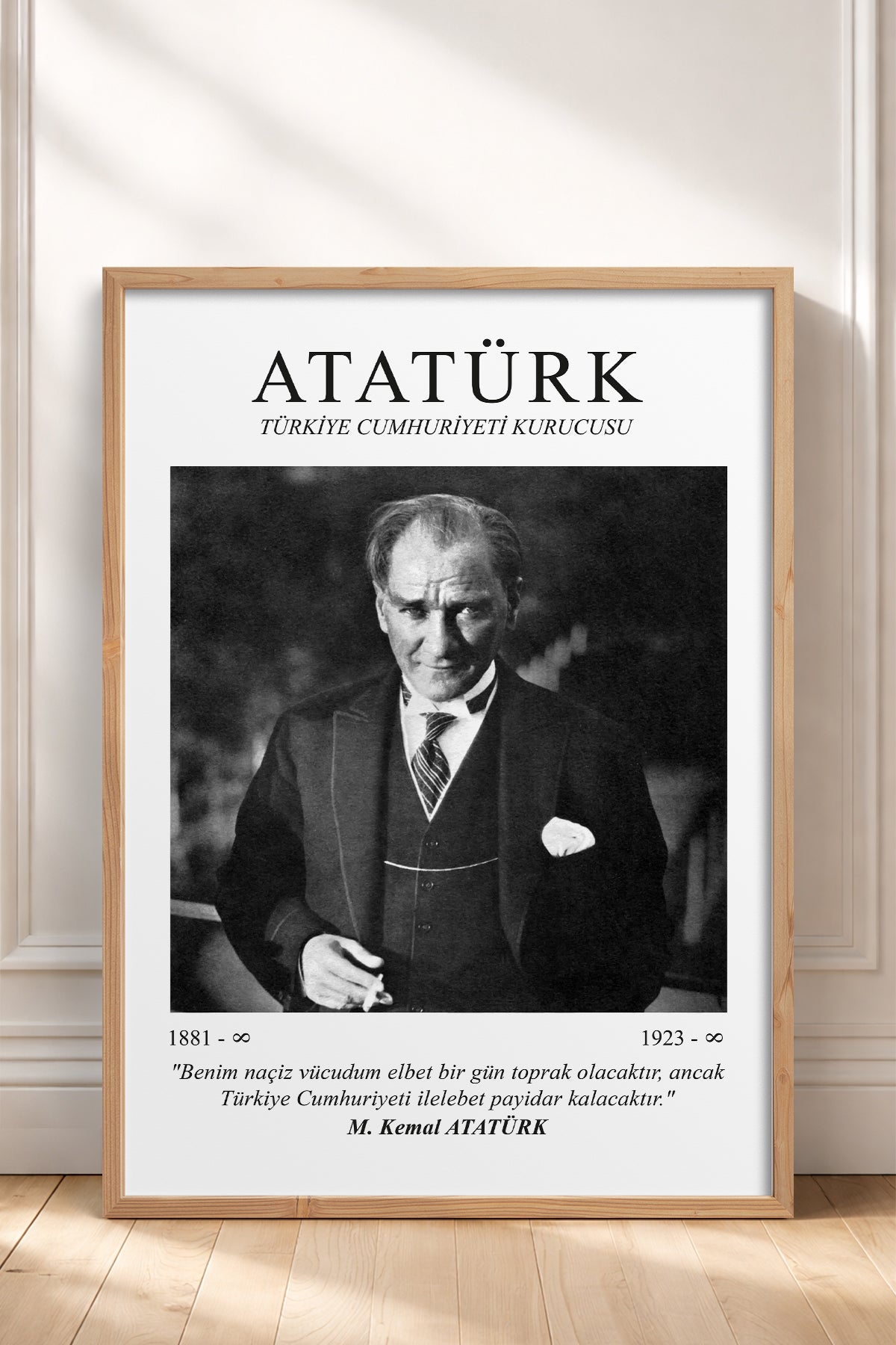 HOMEPACK Ahşap Çerçeveli Tablo Çerçeveli Poster Sanatsal Modern Duvar Dekoru ATA-07