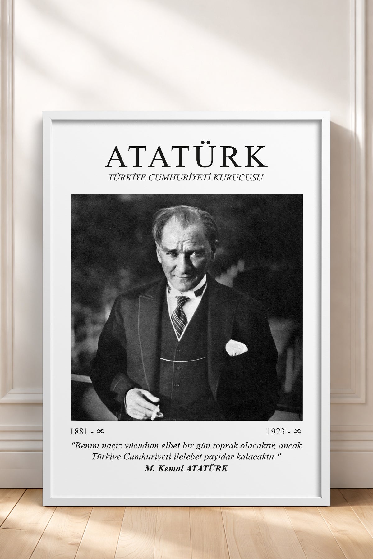 HOMEPACK Ahşap Çerçeveli Tablo Çerçeveli Poster Sanatsal Modern Duvar Dekoru ATA-07