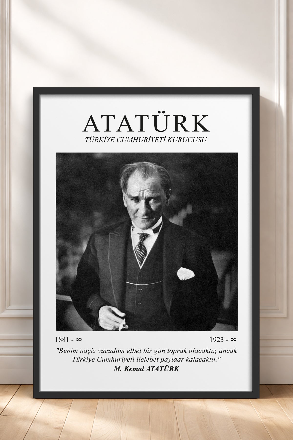 HOMEPACK Ahşap Çerçeveli Tablo Çerçeveli Poster Sanatsal Modern Duvar Dekoru ATA-07