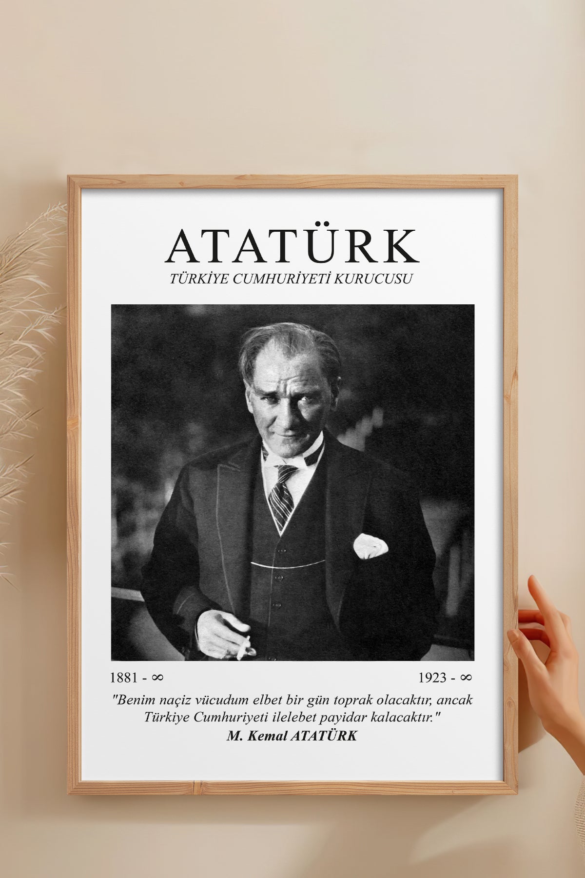 HOMEPACK Ahşap Çerçeveli Tablo Çerçeveli Poster Sanatsal Modern Duvar Dekoru ATA-07