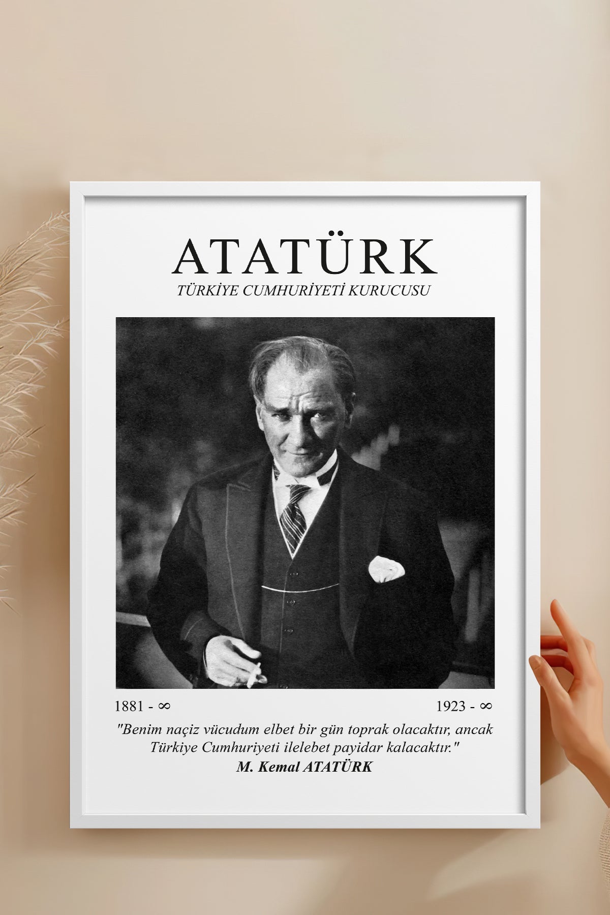 HOMEPACK Ahşap Çerçeveli Tablo Çerçeveli Poster Sanatsal Modern Duvar Dekoru ATA-07