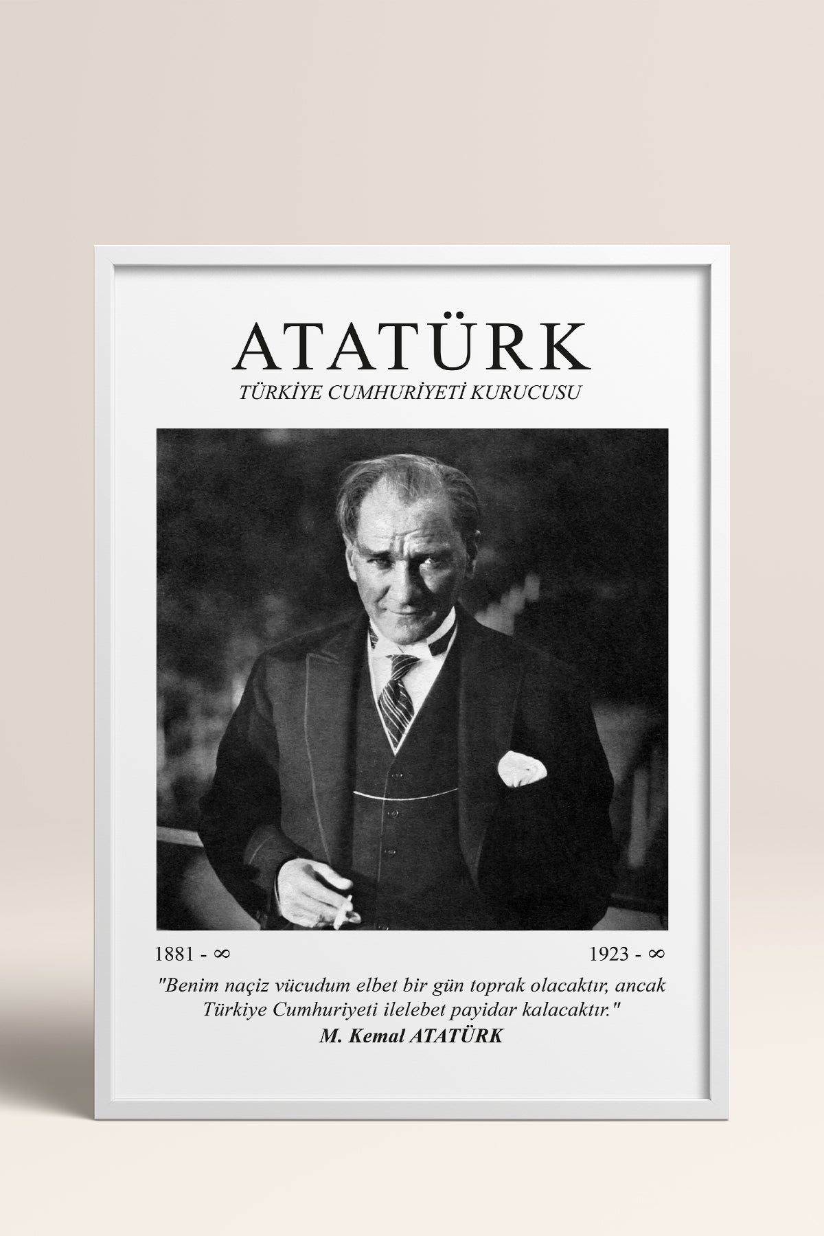 HOMEPACK Ahşap Çerçeveli Tablo Çerçeveli Poster Sanatsal Modern Duvar Dekoru ATA-07