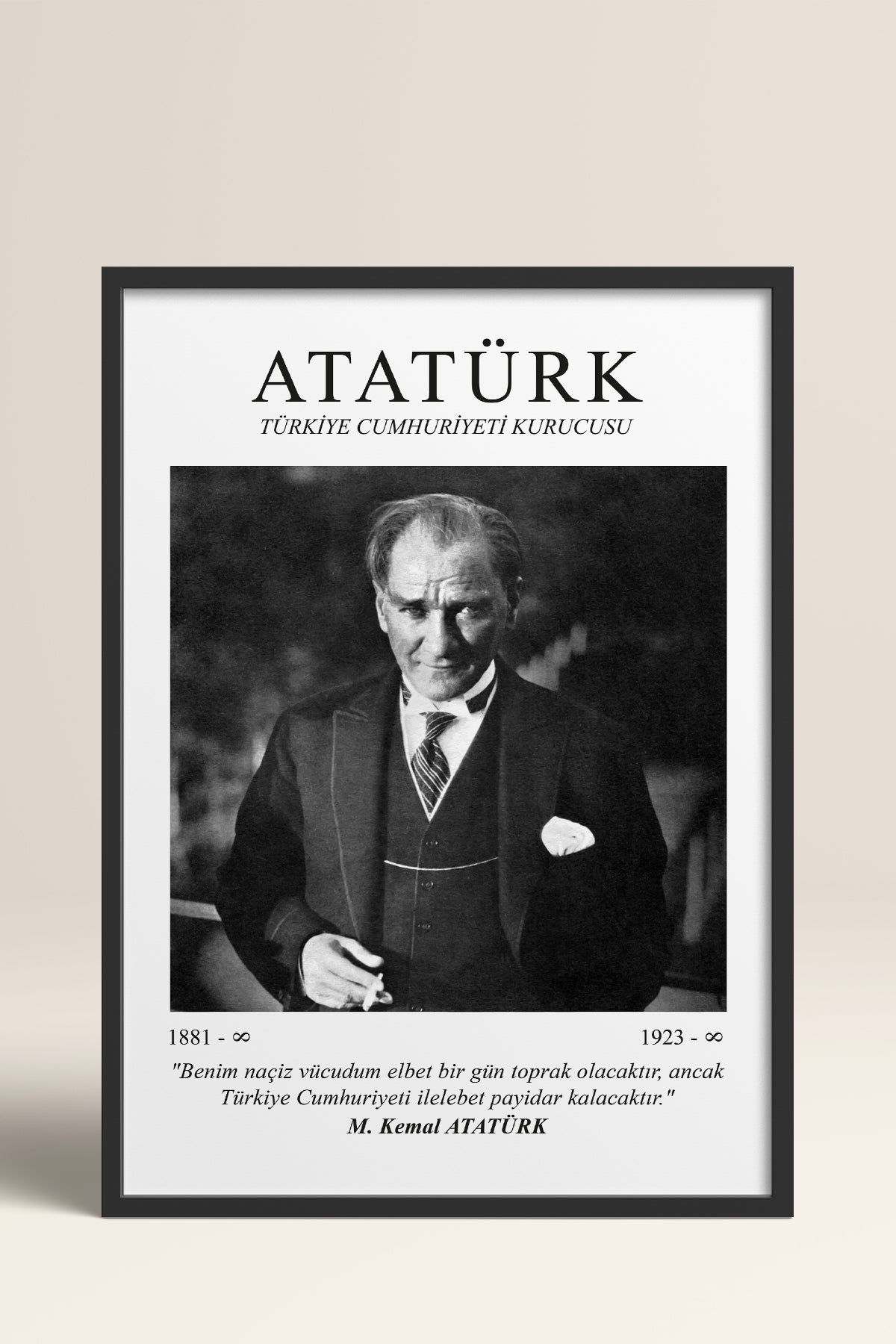 HOMEPACK Ahşap Çerçeveli Tablo Çerçeveli Poster Sanatsal Modern Duvar Dekoru ATA-07