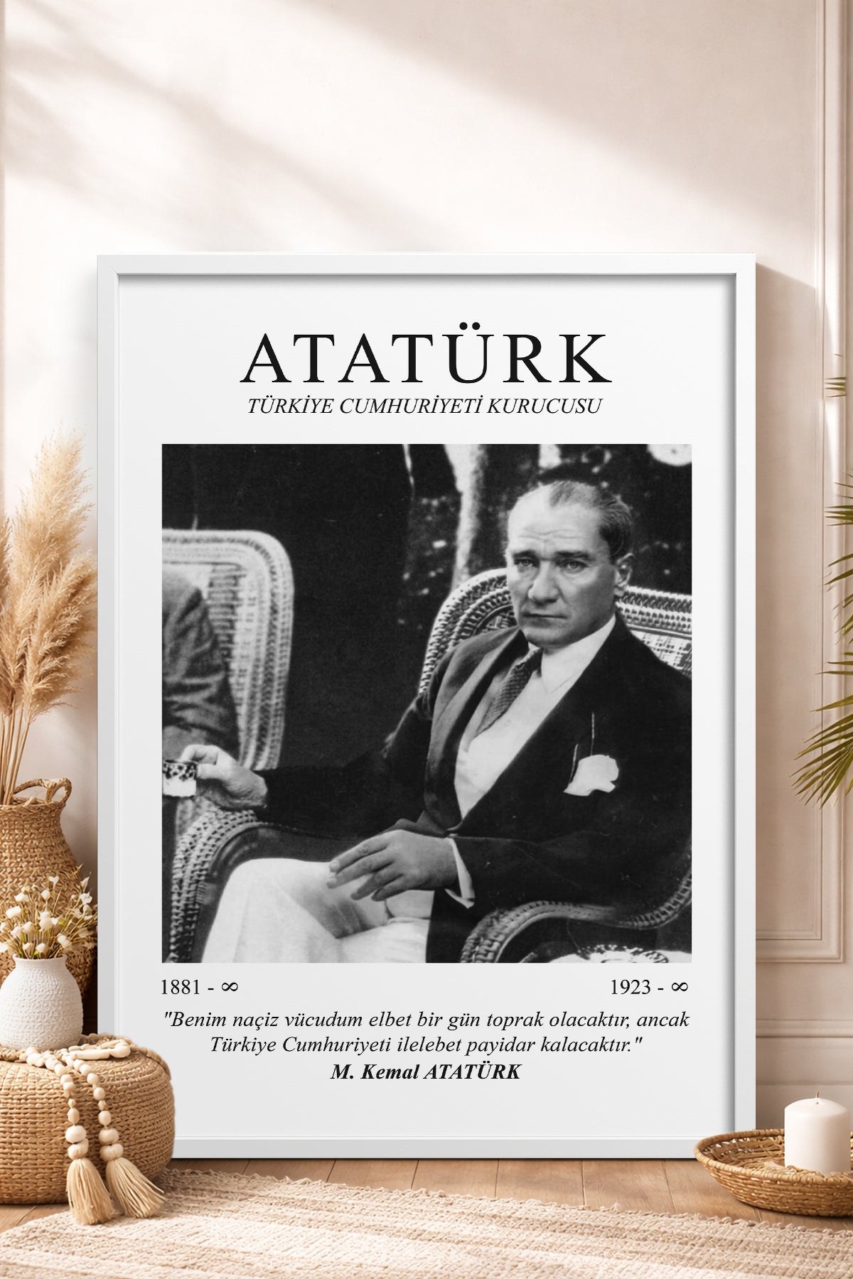 HOMEPACK Ahşap Çerçeveli Tablo Çerçeveli Poster Sanatsal Modern Duvar Dekoru ATA-08