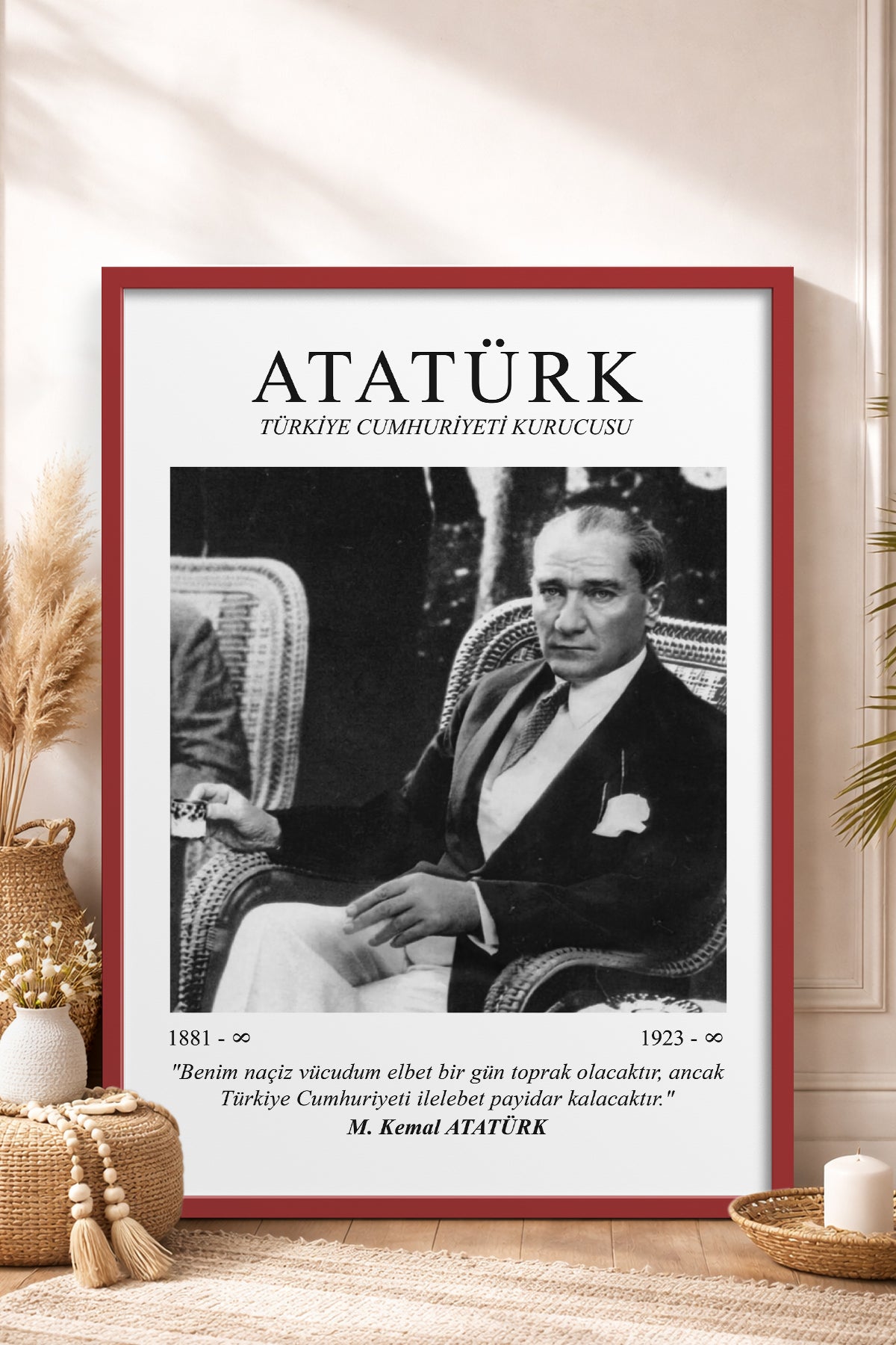 HOMEPACK Ahşap Çerçeveli Tablo Çerçeveli Poster Sanatsal Modern Duvar Dekoru ATA-08