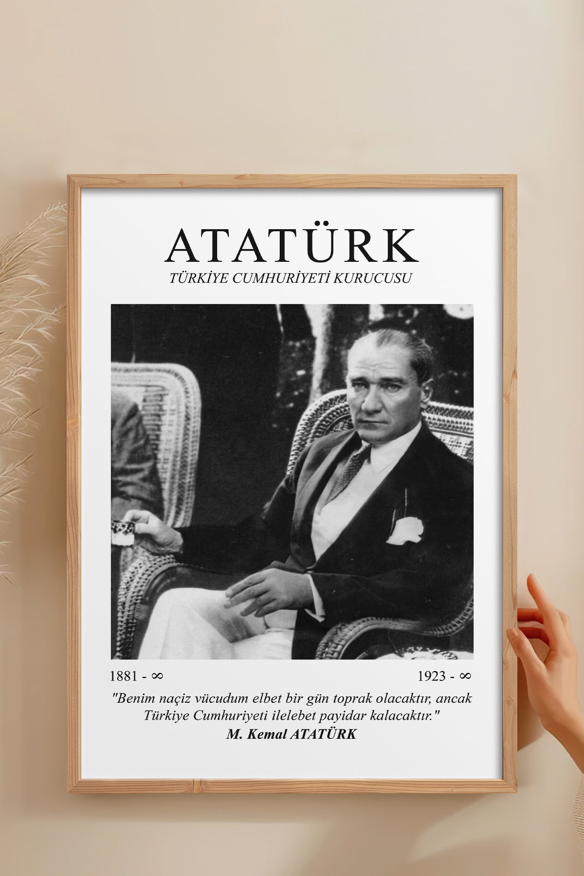 HOMEPACK Ahşap Çerçeveli Tablo Çerçeveli Poster Sanatsal Modern Duvar Dekoru ATA-08