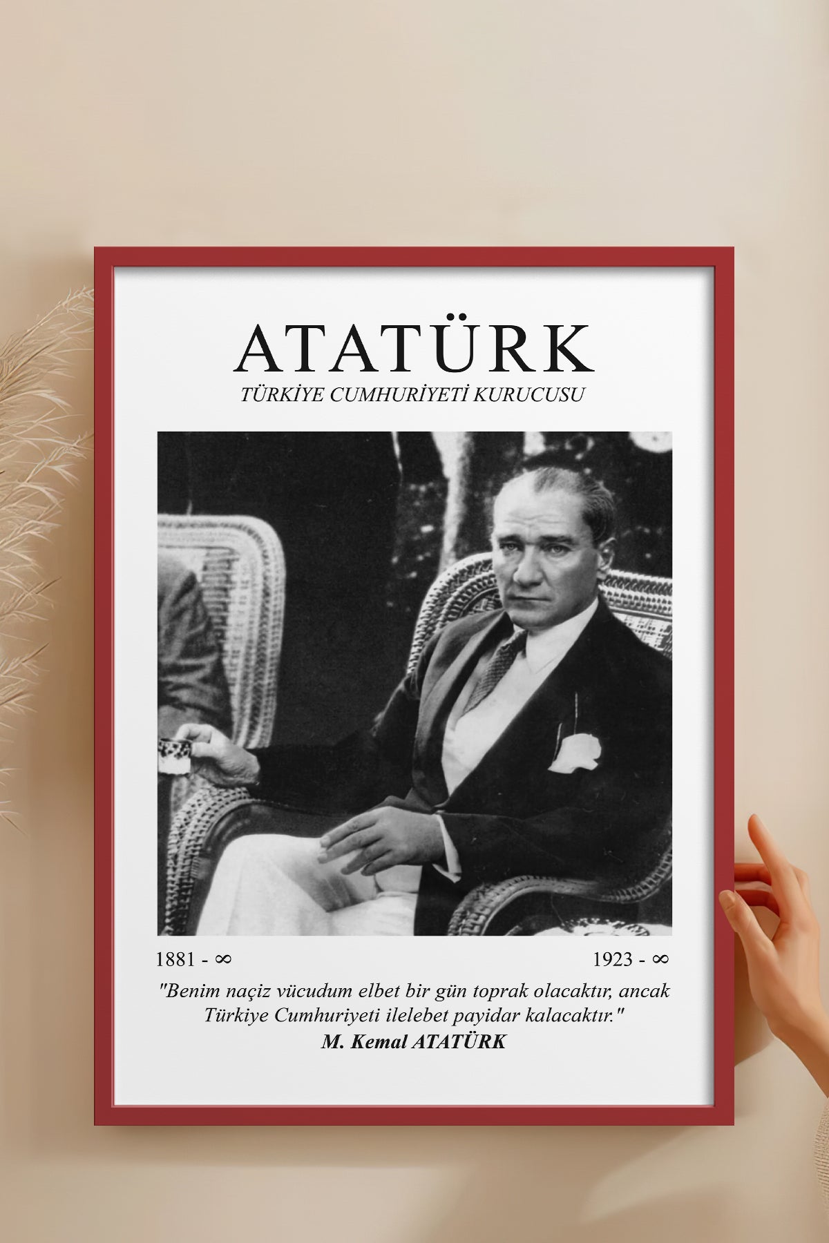 HOMEPACK Ahşap Çerçeveli Tablo Çerçeveli Poster Sanatsal Modern Duvar Dekoru ATA-08