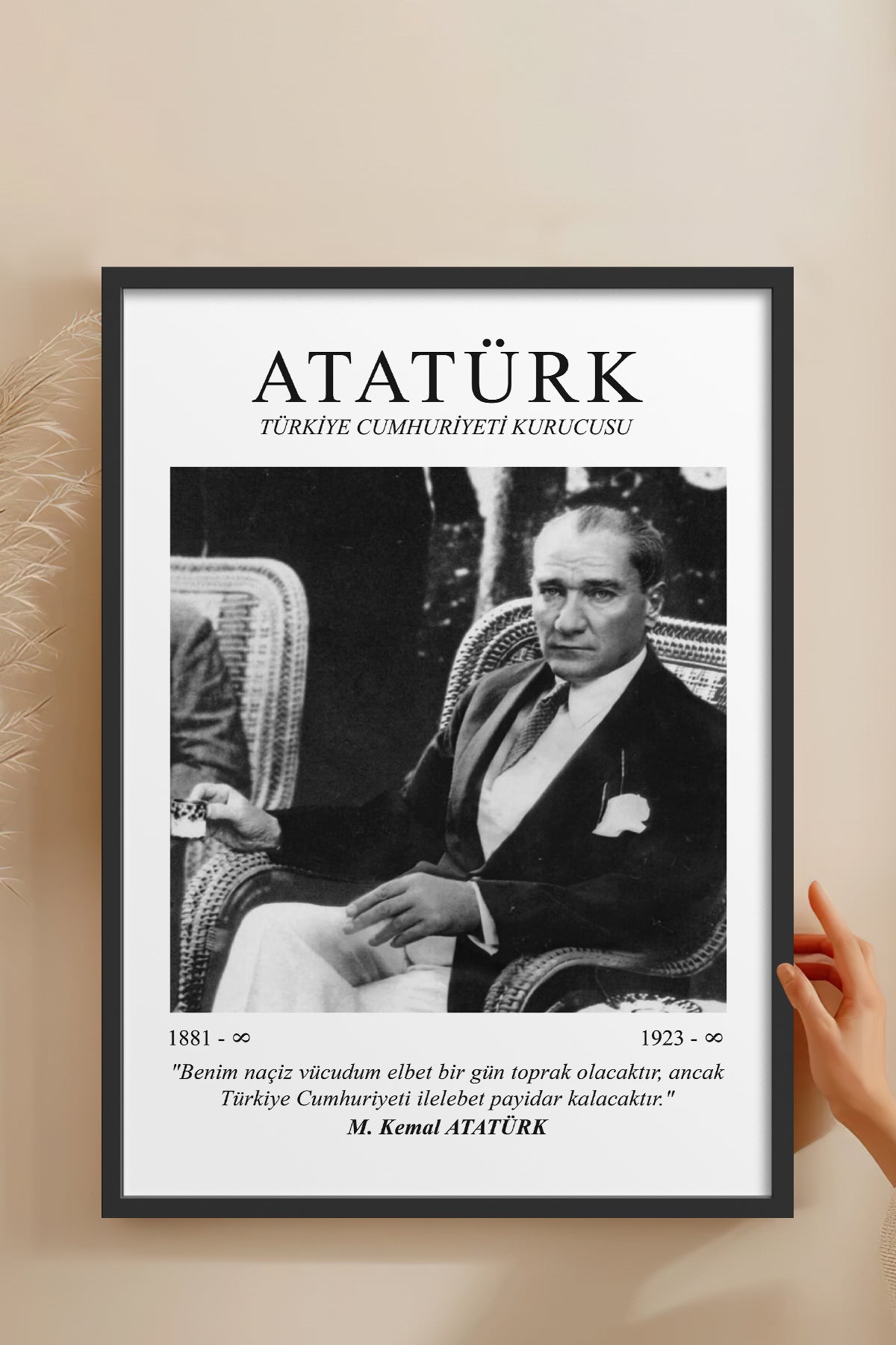 HOMEPACK Ahşap Çerçeveli Tablo Çerçeveli Poster Sanatsal Modern Duvar Dekoru ATA-08