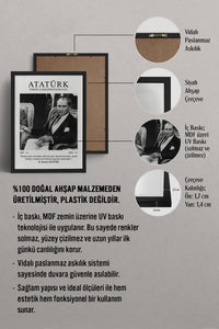 HOMEPACK Ahşap Çerçeveli Tablo Çerçeveli Poster Sanatsal Modern Duvar Dekoru ATA-08