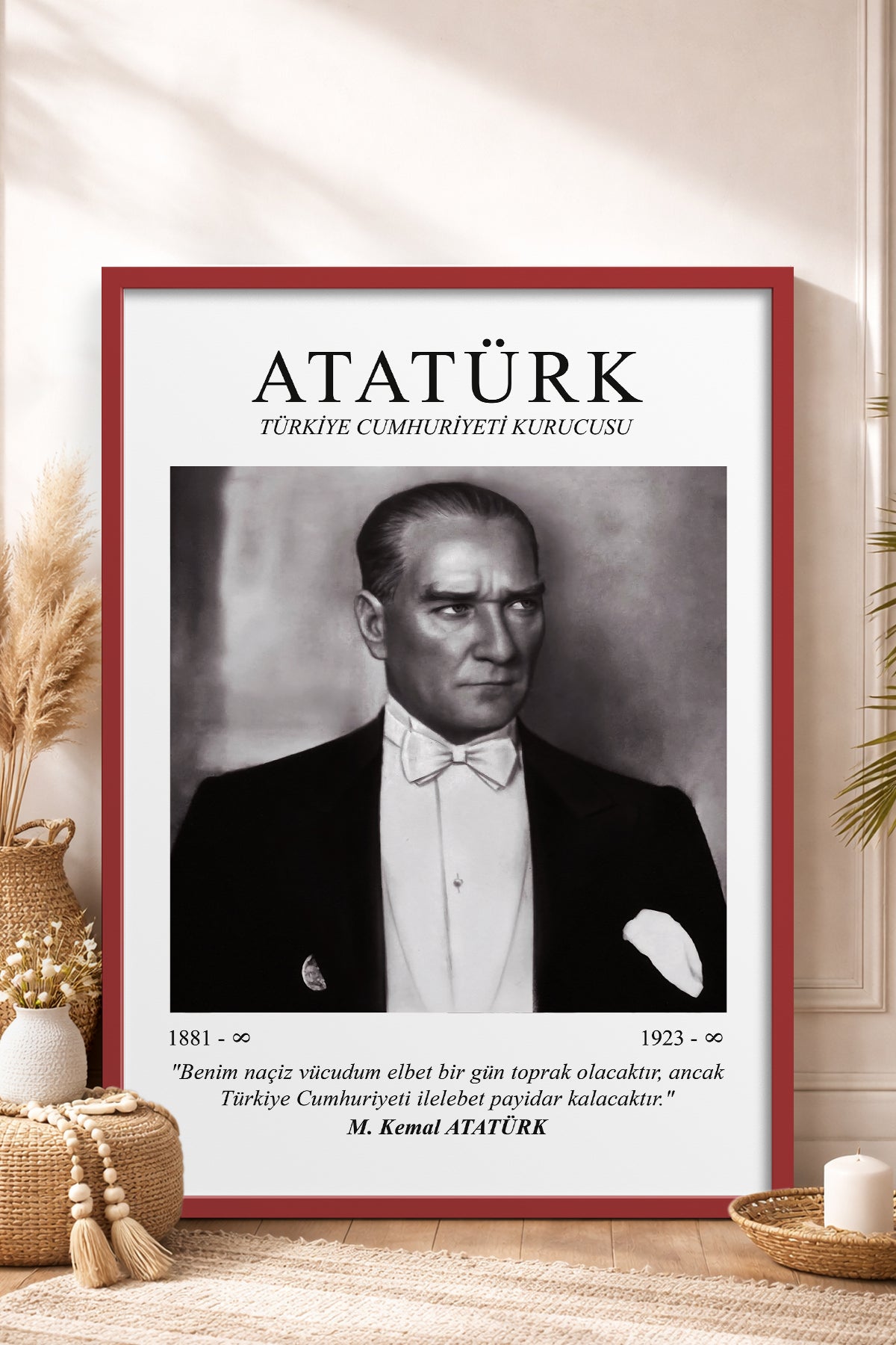 HOMEPACK Ahşap Çerçeveli Tablo Çerçeveli Poster Sanatsal Modern Duvar Dekoru ATA-09