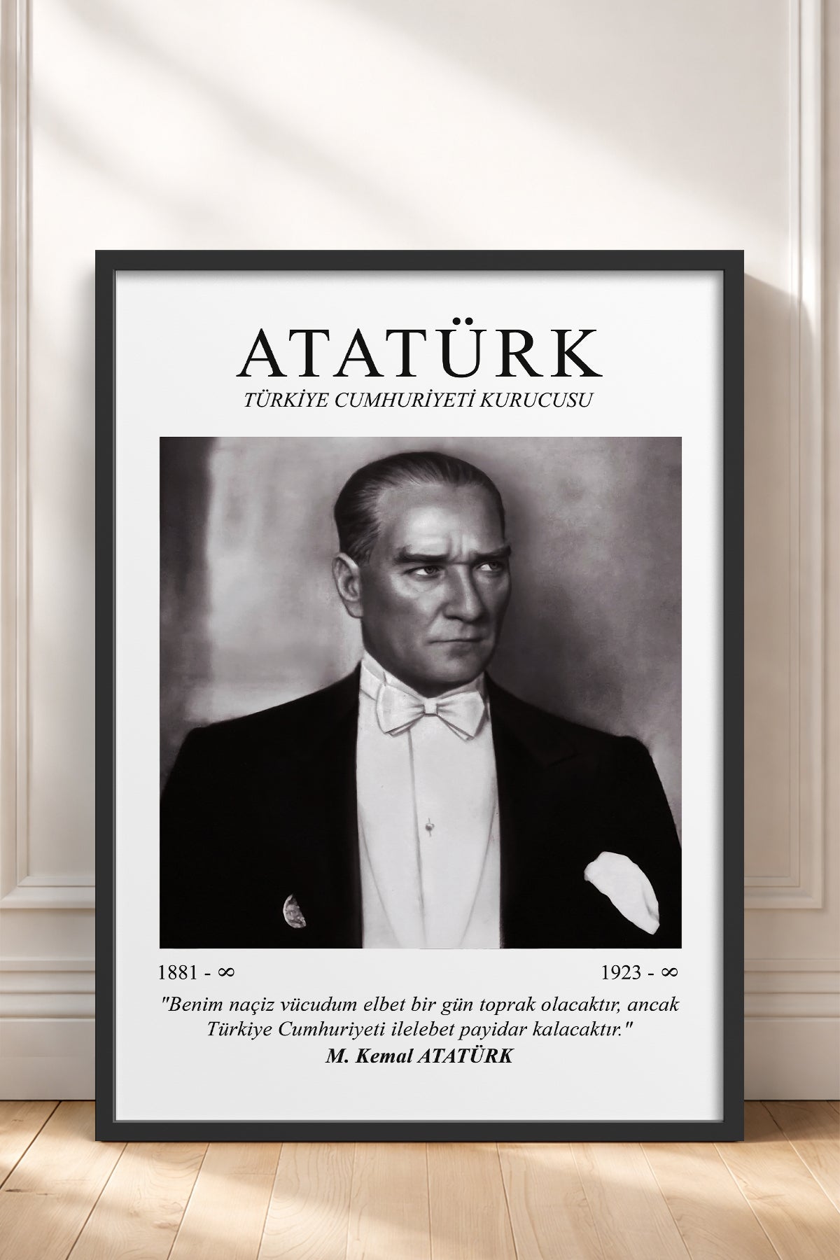 HOMEPACK Ahşap Çerçeveli Tablo Çerçeveli Poster Sanatsal Modern Duvar Dekoru ATA-09