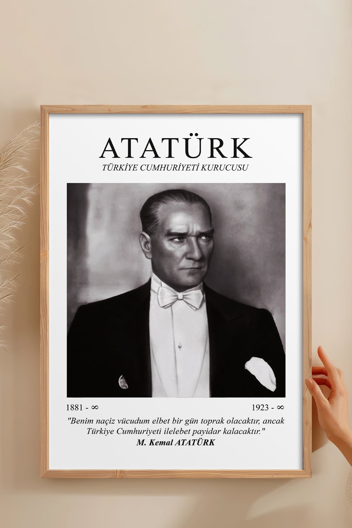 HOMEPACK Ahşap Çerçeveli Tablo Çerçeveli Poster Sanatsal Modern Duvar Dekoru ATA-09