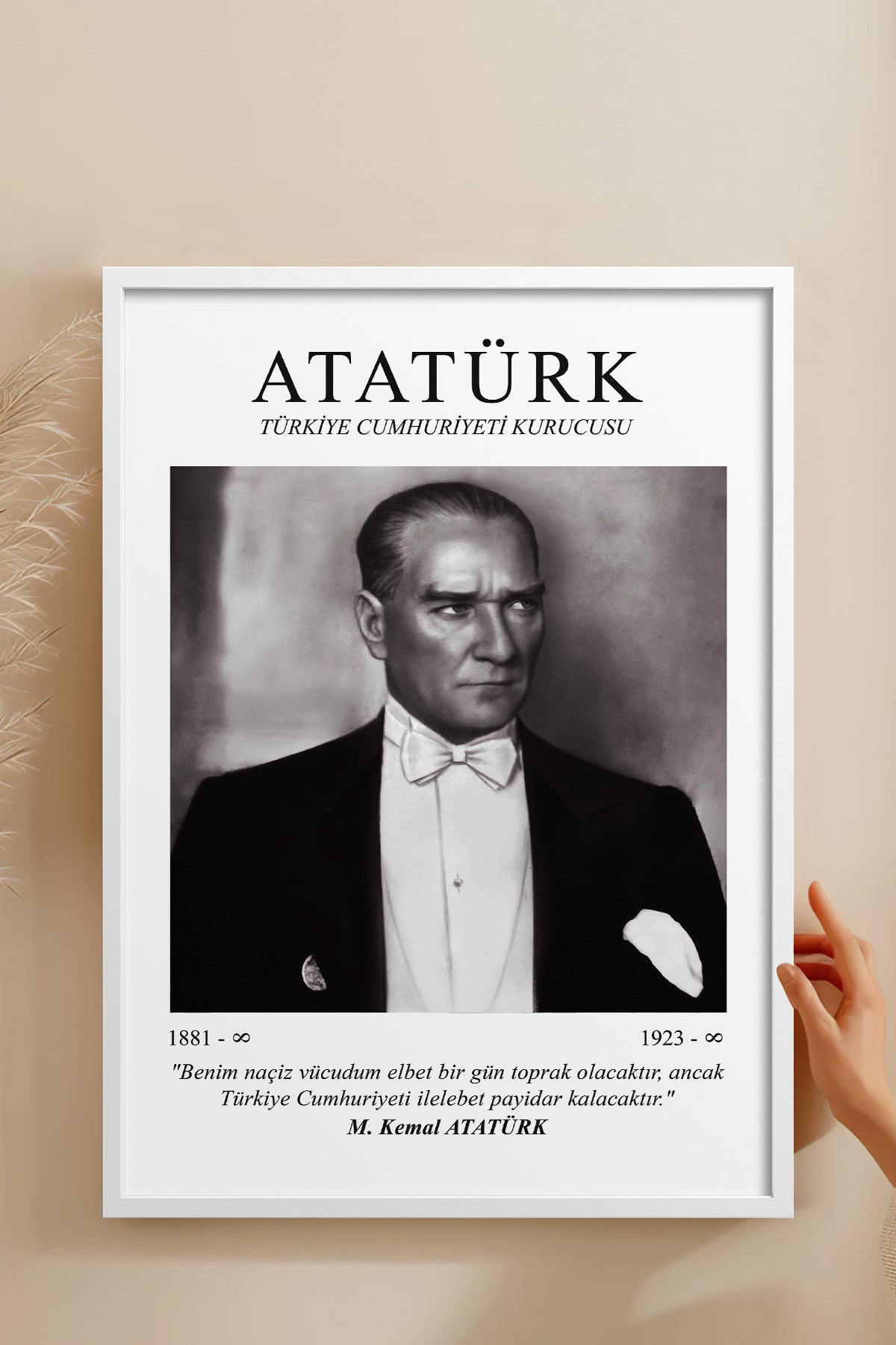 HOMEPACK Ahşap Çerçeveli Tablo Çerçeveli Poster Sanatsal Modern Duvar Dekoru ATA-09