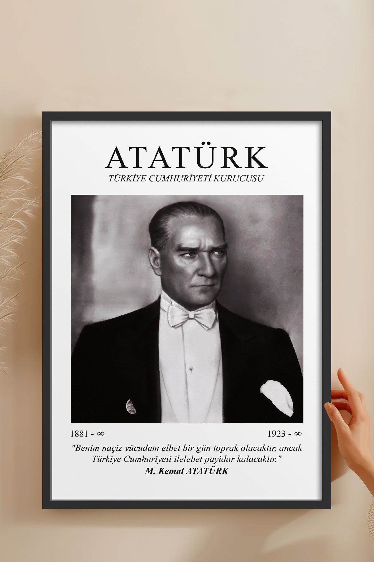 HOMEPACK Ahşap Çerçeveli Tablo Çerçeveli Poster Sanatsal Modern Duvar Dekoru ATA-09