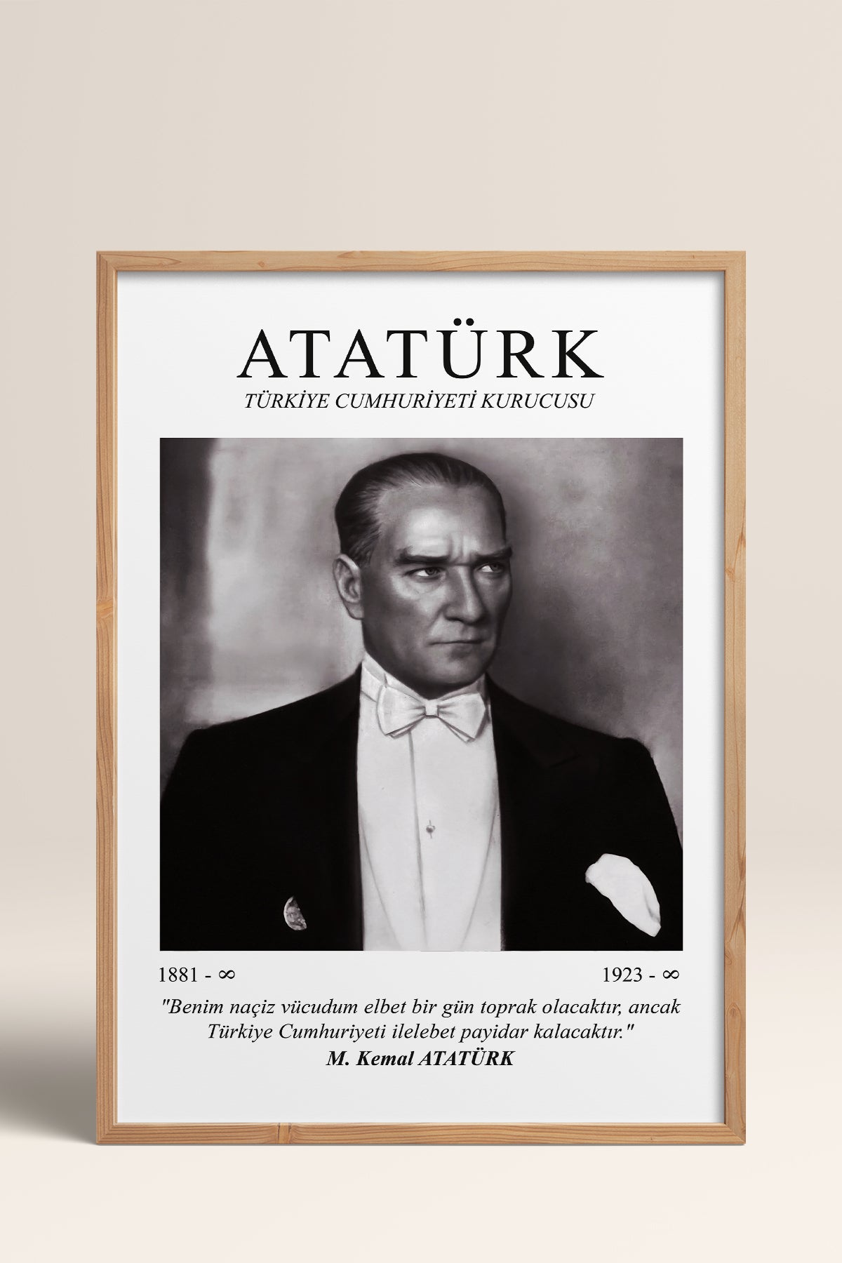 HOMEPACK Ahşap Çerçeveli Tablo Çerçeveli Poster Sanatsal Modern Duvar Dekoru ATA-09