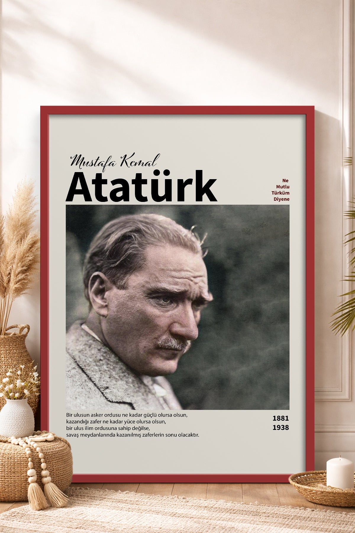HOMEPACK Ahşap Çerçeveli Tablo Çerçeveli Poster Sanatsal Modern Duvar Dekoru ATA-10