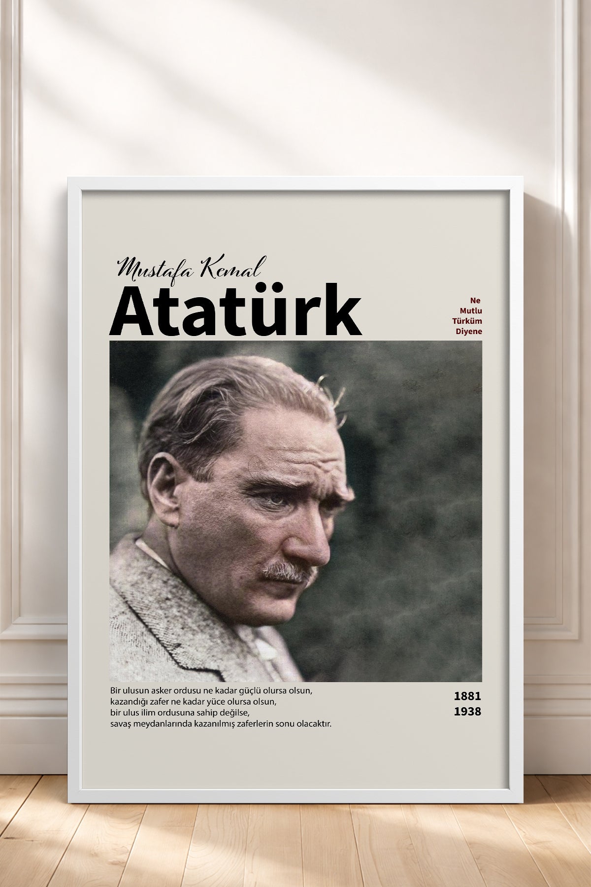 HOMEPACK Ahşap Çerçeveli Tablo Çerçeveli Poster Sanatsal Modern Duvar Dekoru ATA-10