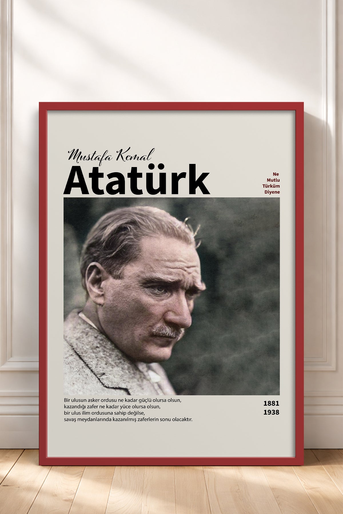 HOMEPACK Ahşap Çerçeveli Tablo Çerçeveli Poster Sanatsal Modern Duvar Dekoru ATA-10