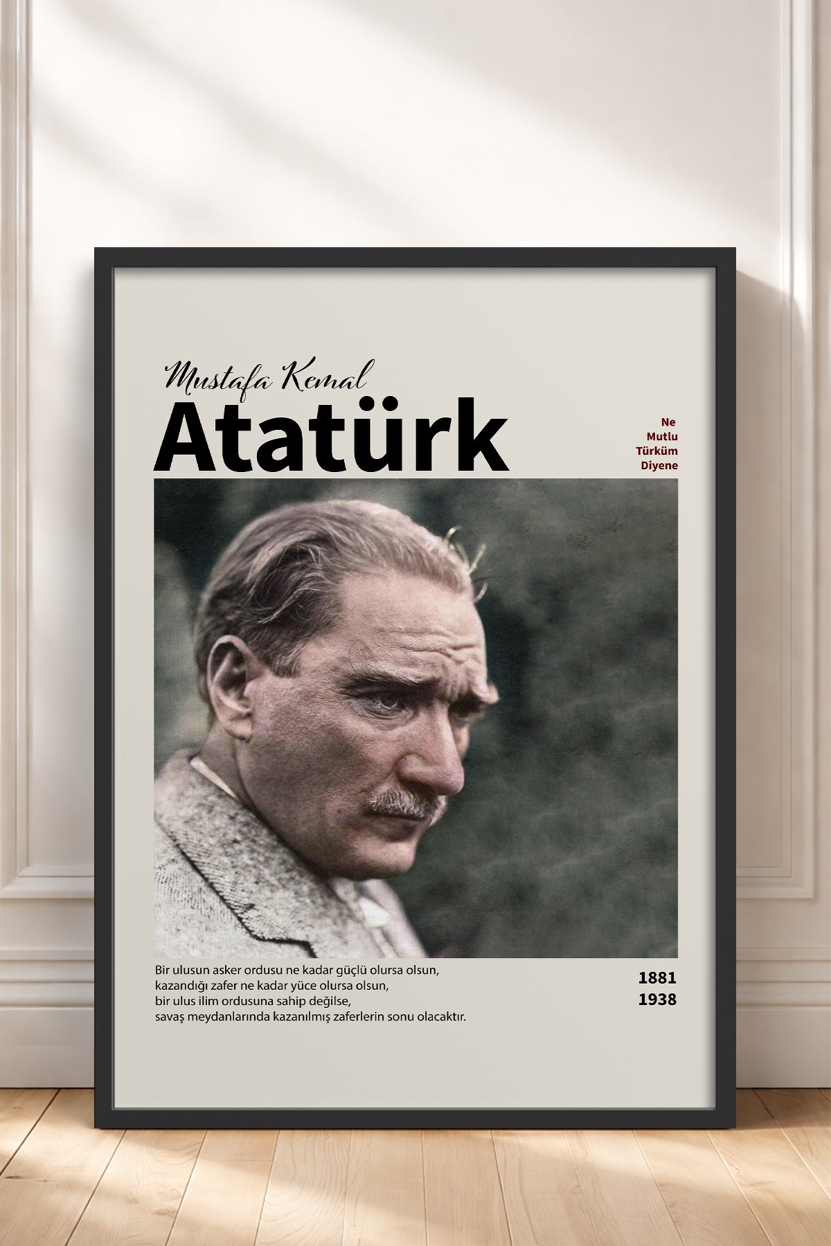 HOMEPACK Ahşap Çerçeveli Tablo Çerçeveli Poster Sanatsal Modern Duvar Dekoru ATA-10