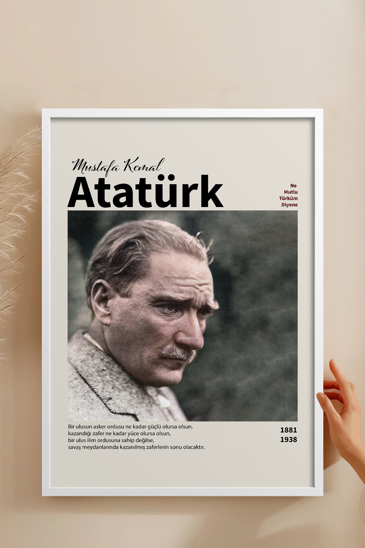 HOMEPACK Ahşap Çerçeveli Tablo Çerçeveli Poster Sanatsal Modern Duvar Dekoru ATA-10