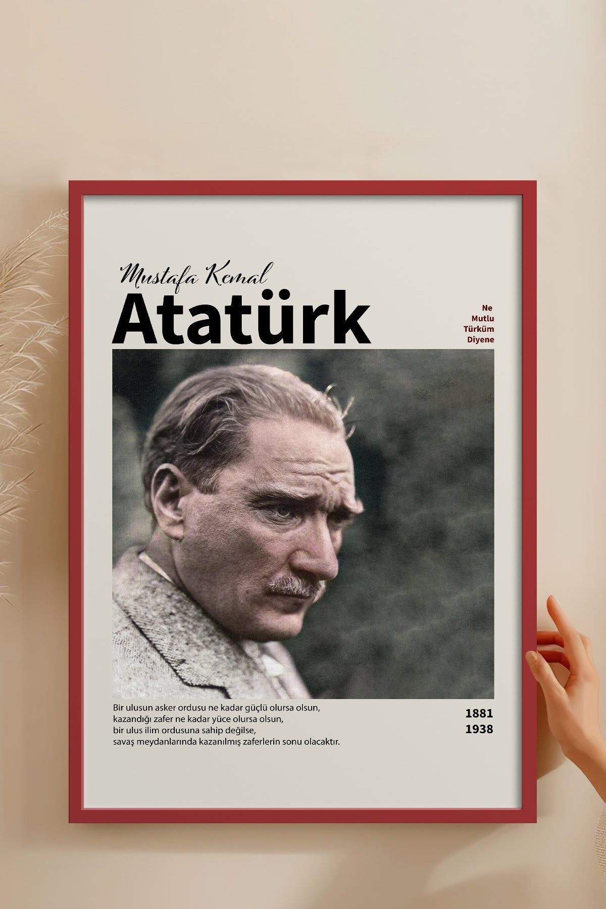 HOMEPACK Ahşap Çerçeveli Tablo Çerçeveli Poster Sanatsal Modern Duvar Dekoru ATA-10