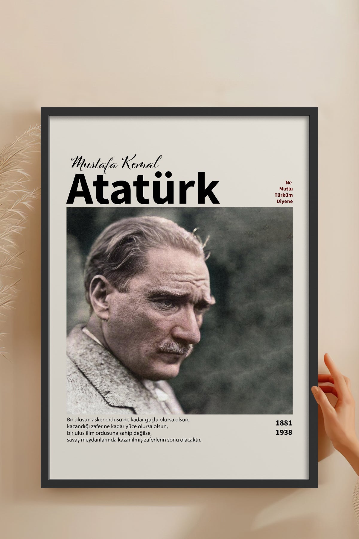 HOMEPACK Ahşap Çerçeveli Tablo Çerçeveli Poster Sanatsal Modern Duvar Dekoru ATA-10