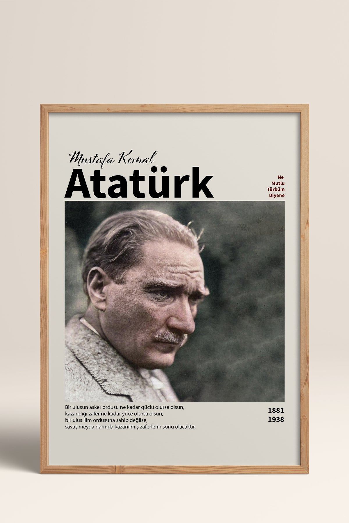 HOMEPACK Ahşap Çerçeveli Tablo Çerçeveli Poster Sanatsal Modern Duvar Dekoru ATA-10