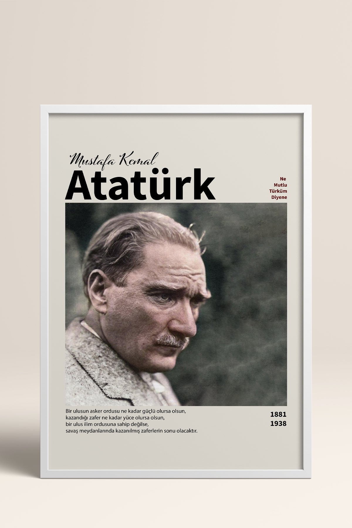 HOMEPACK Ahşap Çerçeveli Tablo Çerçeveli Poster Sanatsal Modern Duvar Dekoru ATA-10