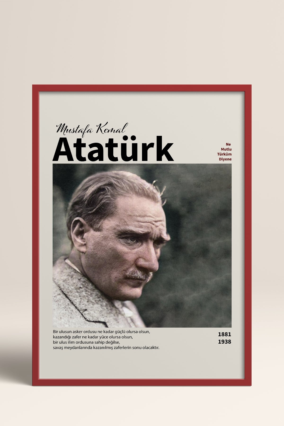HOMEPACK Ahşap Çerçeveli Tablo Çerçeveli Poster Sanatsal Modern Duvar Dekoru ATA-10