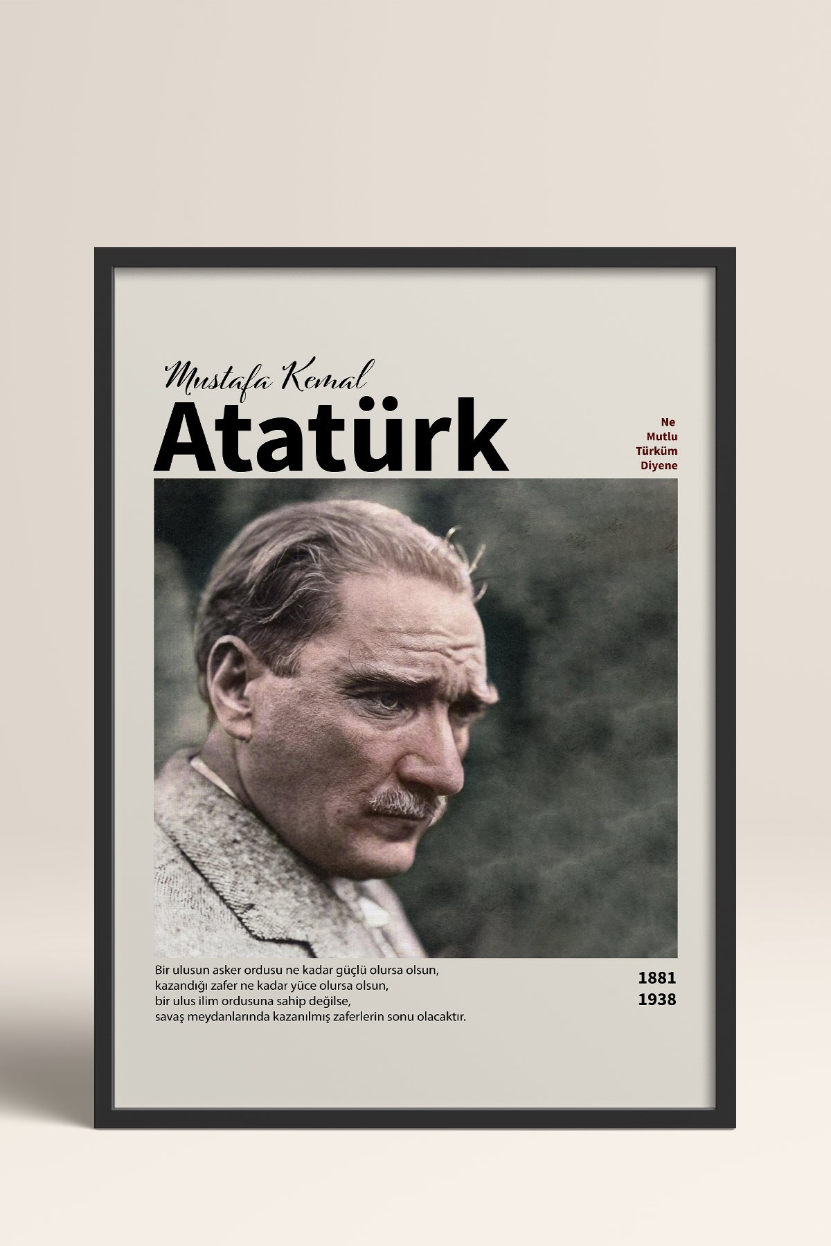 HOMEPACK Ahşap Çerçeveli Tablo Çerçeveli Poster Sanatsal Modern Duvar Dekoru ATA-10