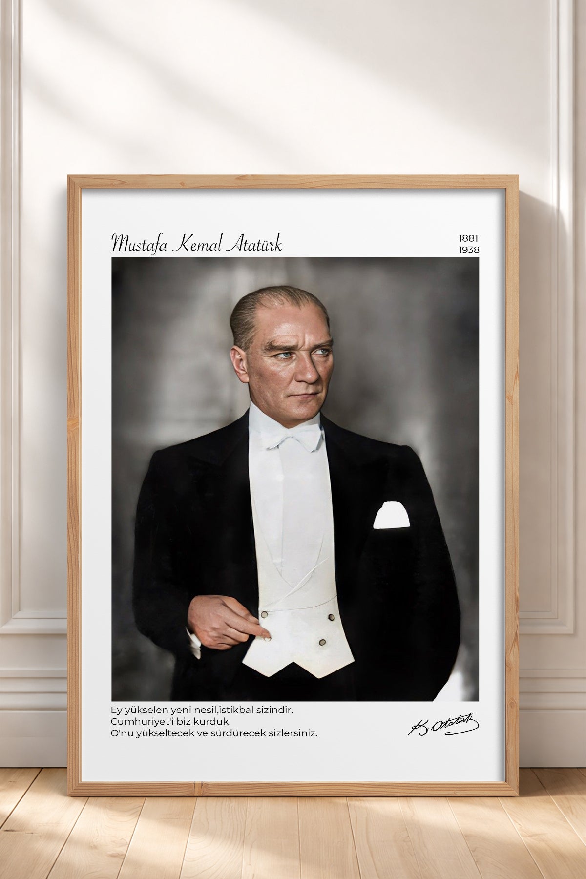 HOMEPACK Ahşap Çerçeveli Tablo Çerçeveli Poster Sanatsal Modern Duvar Dekoru ATA-12