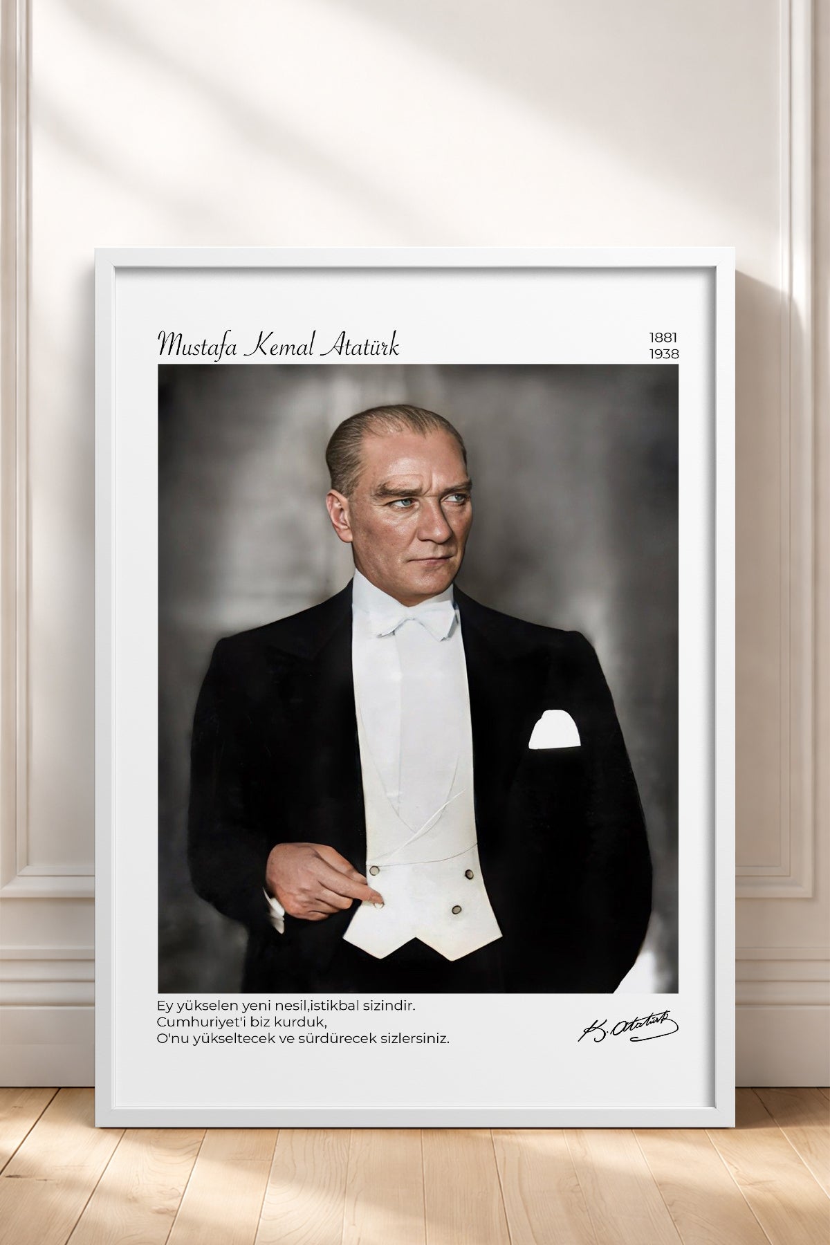 HOMEPACK Ahşap Çerçeveli Tablo Çerçeveli Poster Sanatsal Modern Duvar Dekoru ATA-12