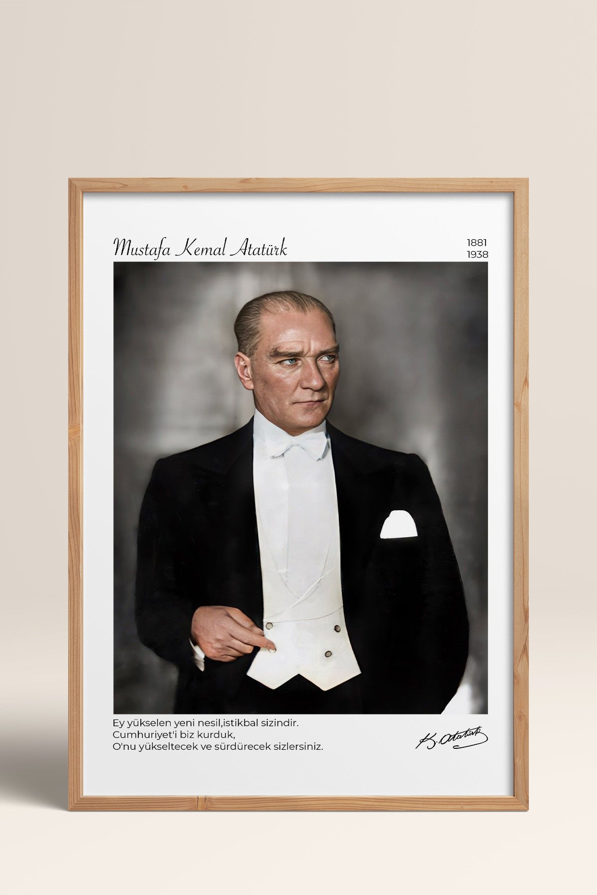 HOMEPACK Ahşap Çerçeveli Tablo Çerçeveli Poster Sanatsal Modern Duvar Dekoru ATA-12