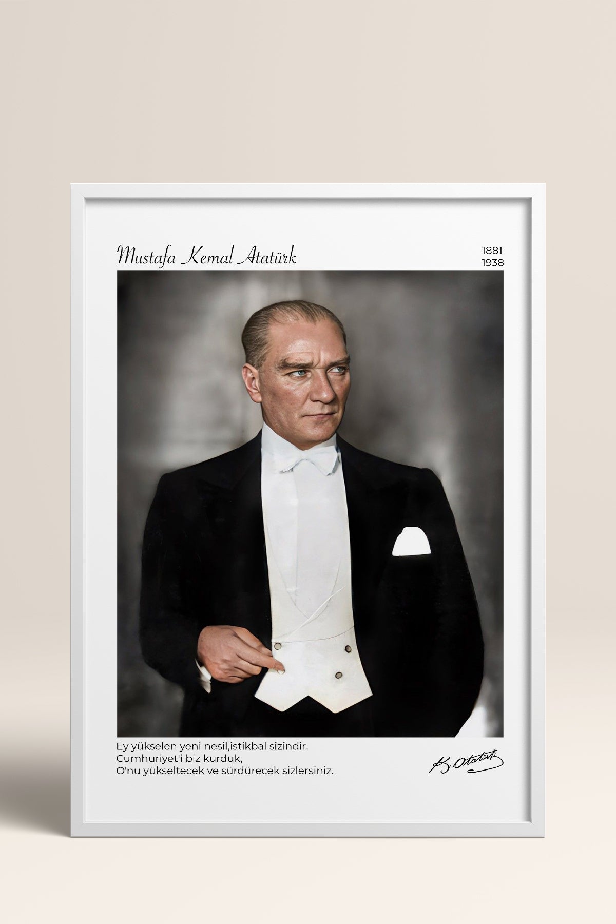 HOMEPACK Ahşap Çerçeveli Tablo Çerçeveli Poster Sanatsal Modern Duvar Dekoru ATA-12
