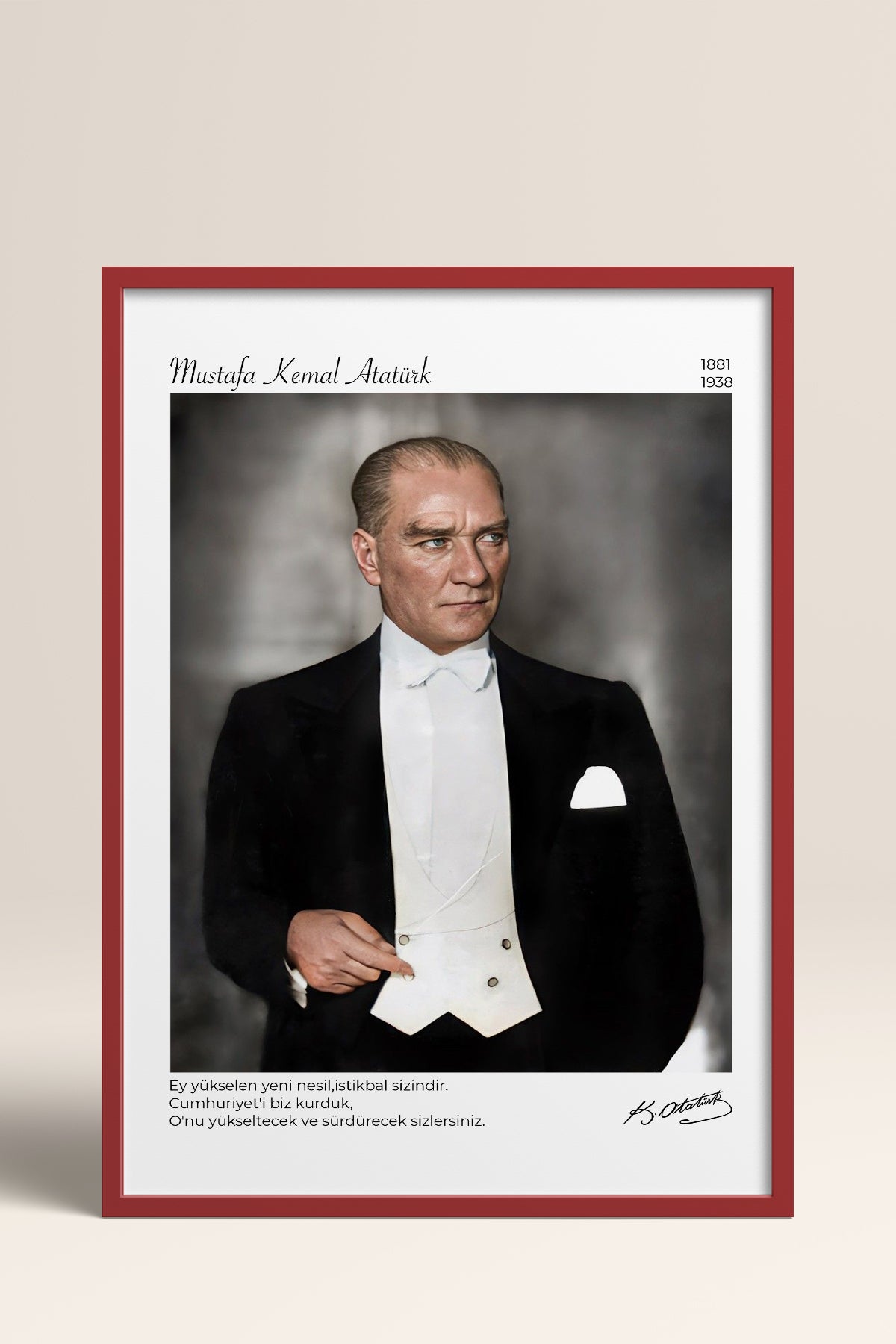 HOMEPACK Ahşap Çerçeveli Tablo Çerçeveli Poster Sanatsal Modern Duvar Dekoru ATA-12