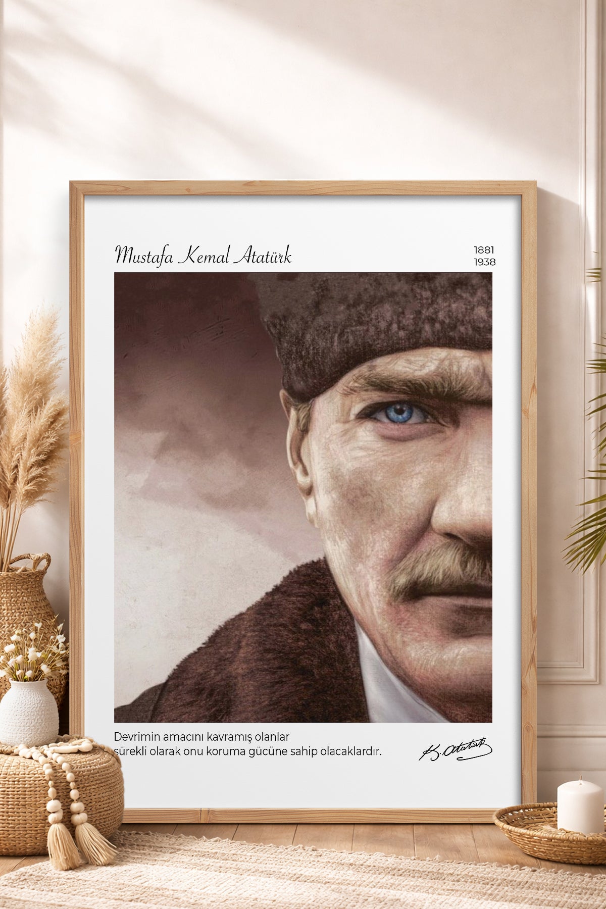 HOMEPACK Ahşap Çerçeveli Tablo Çerçeveli Poster Sanatsal Modern Duvar Dekoru ATA-13