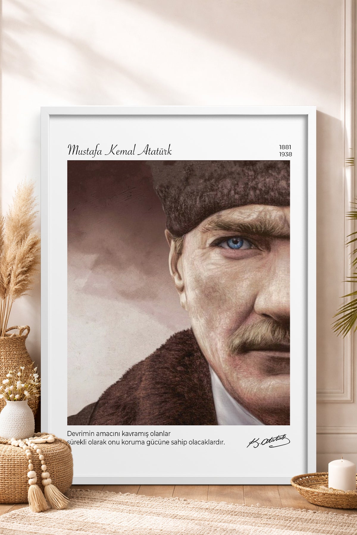 HOMEPACK Ahşap Çerçeveli Tablo Çerçeveli Poster Sanatsal Modern Duvar Dekoru ATA-13