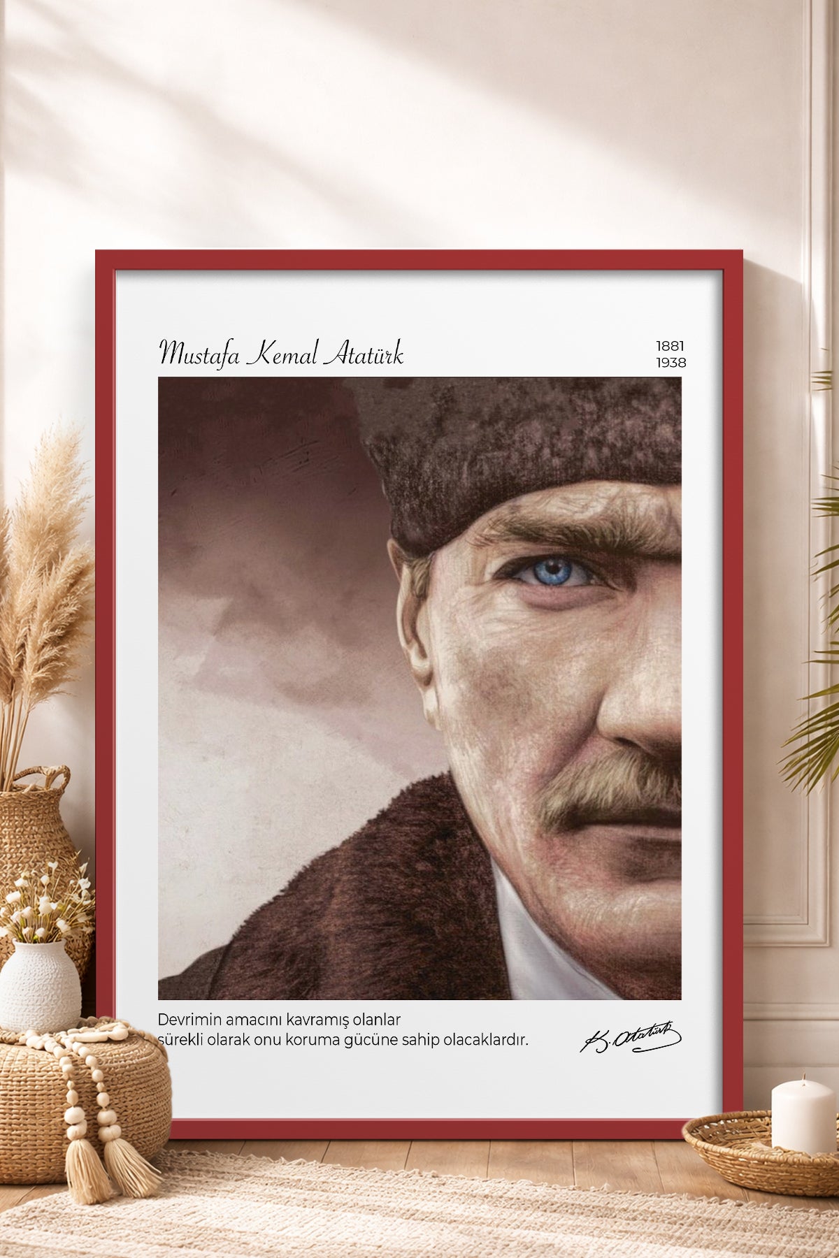 HOMEPACK Ahşap Çerçeveli Tablo Çerçeveli Poster Sanatsal Modern Duvar Dekoru ATA-13